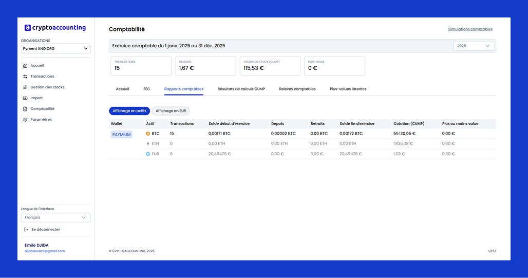 Screenshot - Screen Cryptoaccounting