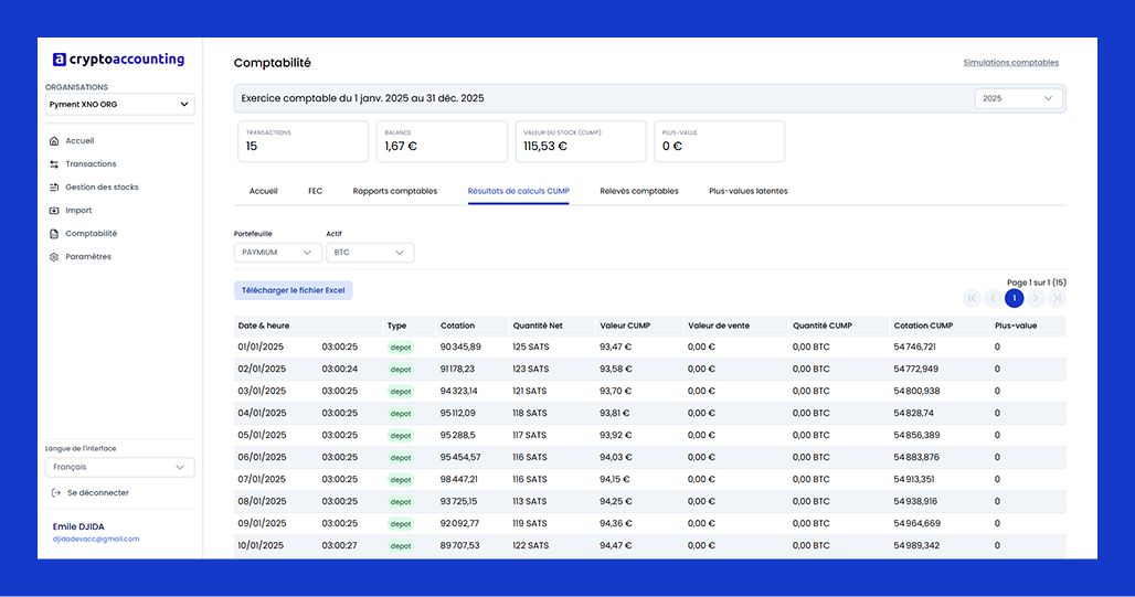 Screenshot - Screen Cryptoaccounting